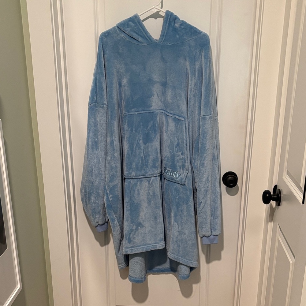 Comfy USA Blue Hooded Poncho